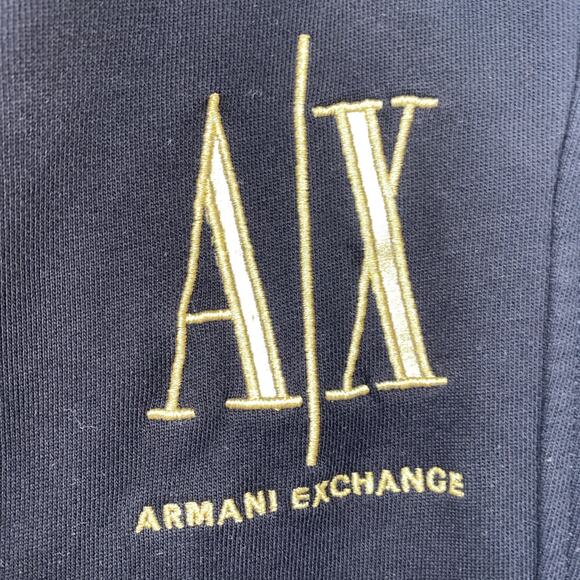 Armani Exchange Black Sweatpants With Gold Embroidered Logo SZ LARGE - Picture 4 of 15